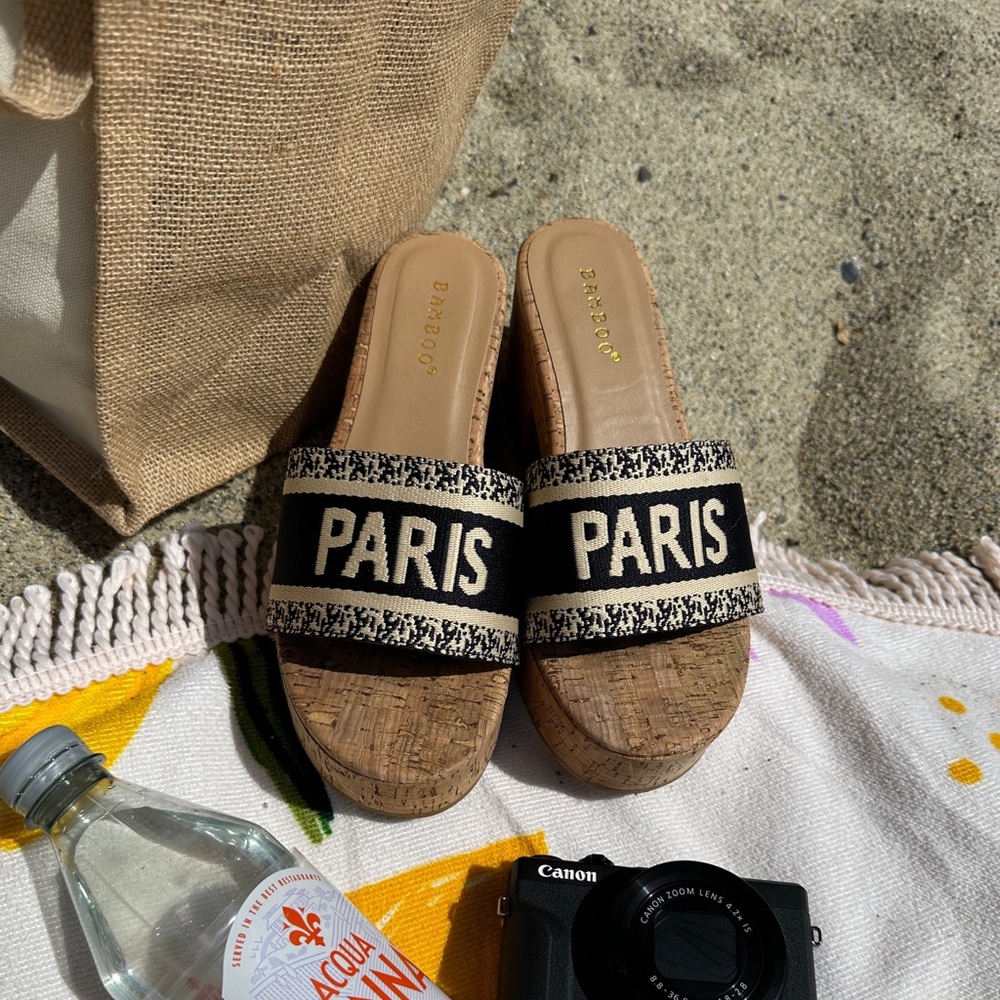 “Paris” slide beach sandals from miss Lola
